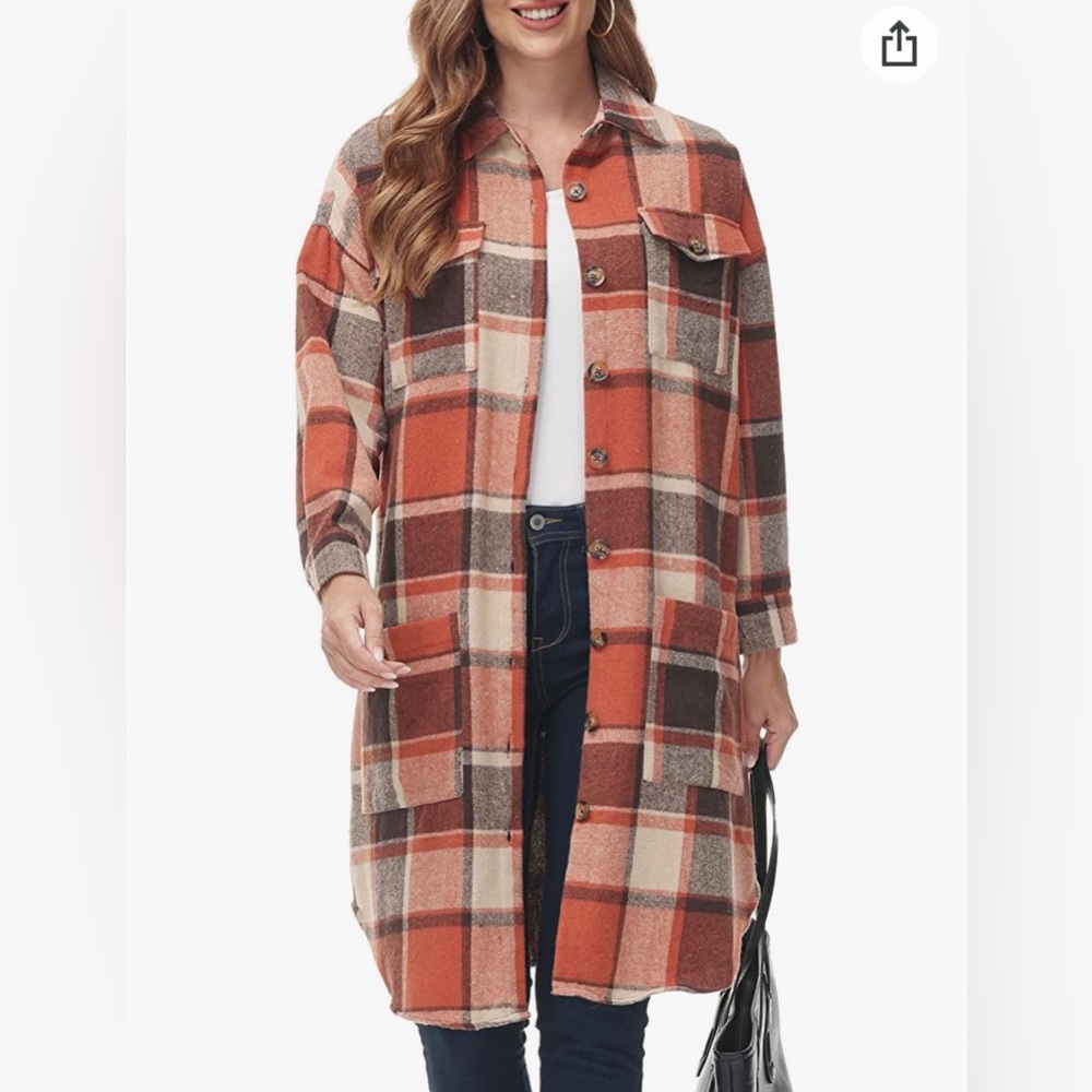 Over sized plaid shaket shirt/jacket item is as shown in picture brand new
